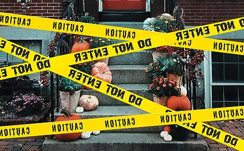 1.9inch x 82Feet Halloween Decorations Caution Tape Roll Halloween Caution Tape Halloween Tape Scary Warning Tape for Halloween Party Decorations Indoor Outdoor