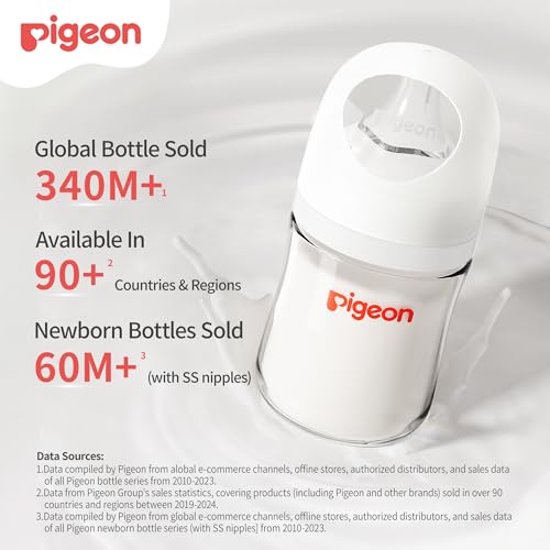 Glass Nursing Bottle Wide Neck, Anti-Colic, Streamlined Body, Natural Feel, Easy to Clean, Heat-Resistant, 5.4 Oz (Pack of 2), Includes 2pcs SS Nipples (0m+)