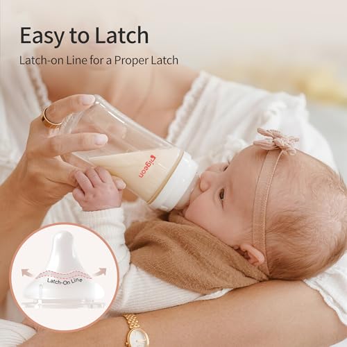 Glass Nursing Bottle Wide Neck, Anti-Colic, Streamlined Body, Natural Feel, Easy to Clean, Heat-Resistant, 5.4 Oz (Pack of 2), Includes 2pcs SS Nipples (0m+)