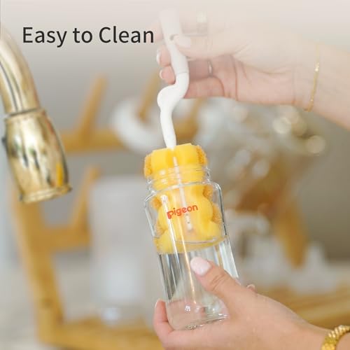 Glass Nursing Bottle Wide Neck, Anti-Colic, Streamlined Body, Natural Feel, Easy to Clean, Heat-Resistant, 5.4 Oz (Pack of 2), Includes 2pcs SS Nipples (0m+)