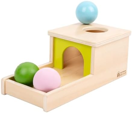 Object Permanence Box with Tray Three Balls Montessori Toys for 6-12 Months Baby 1 Year Old Infant Toddler Typical