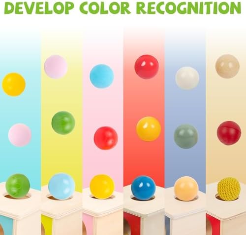 Object Permanence Box with Tray Three Balls Montessori Toys for 6-12 Months Baby 1 Year Old Infant Toddler Typical