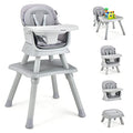Baby High Chair, 8 in 1 Convertible Highchair for Babies & Toddlers | Booster Seat | Table and Chair Set | Building Block Table | Toddler Chair with Safety Harness, Removable Tray (Gray)