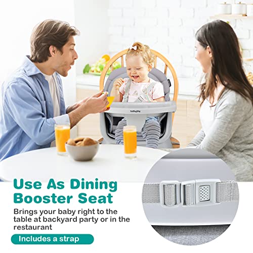 Baby High Chair, 8 in 1 Convertible Highchair for Babies & Toddlers | Booster Seat | Table and Chair Set | Building Block Table | Toddler Chair with Safety Harness, Removable Tray (Gray)