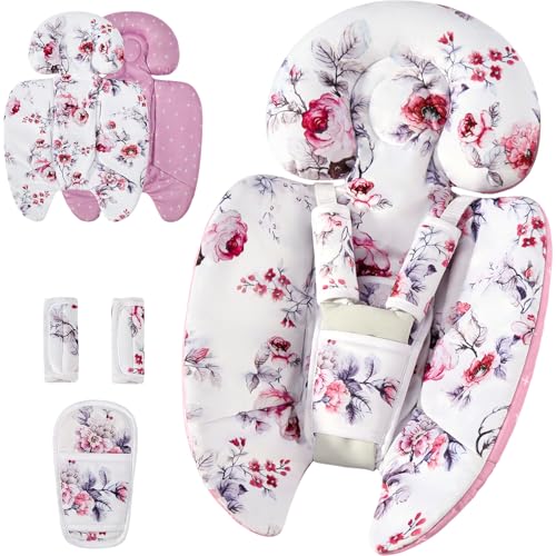 Infant Insert Compatible with 4moms Mamaroo & Graco Swing and Infant Car Seat, Stroller, Other Baby Swing, Rocker, Bouncer, Bassinet Newborn Insert Head & Body Support Cushion, Reversible Design