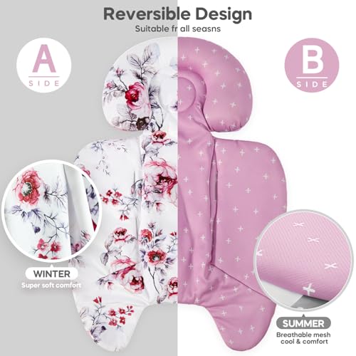 Infant Insert Compatible with 4moms Mamaroo & Graco Swing and Infant Car Seat, Stroller, Other Baby Swing, Rocker, Bouncer, Bassinet Newborn Insert Head & Body Support Cushion, Reversible Design