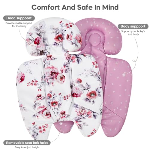 Infant Insert Compatible with 4moms Mamaroo & Graco Swing and Infant Car Seat, Stroller, Other Baby Swing, Rocker, Bouncer, Bassinet Newborn Insert Head & Body Support Cushion, Reversible Design