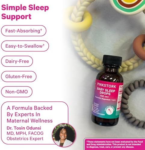 Baby Sleep Drops, Naturally Support Sleep Without Melatonin for Infants, Toddlers, and Kids, Chamomile and Magnesium, Baby Essentials for Bedtime, 1 oz, 30 Servings