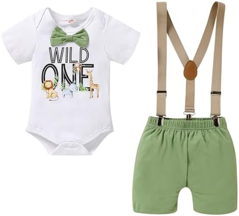 Baby Boy Funny First Birthday Clothes Infant Boy Bow Tie Romper Bodysuit Cake Smash Outfits
