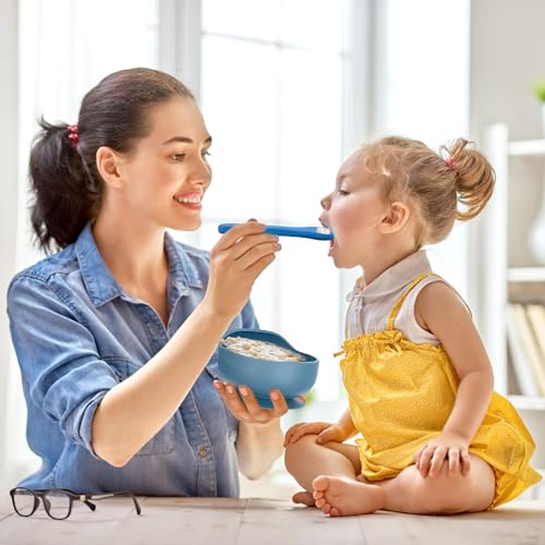 Silicone Baby Feeding Set,Miicasa Baby Led Weaning Supplies Kit With Suction Bowl & Car Plate, Bib, Spoon, Fork, Cup - Food-Grade Silicone, Dishwasher-Safe, No BPAs - For 3+ Months