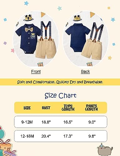 Baby Boy First Birthday Outfit Mr Onederful Bowtie Romper + Suspender Shorts+ Party Hat Cake Smash Outfits