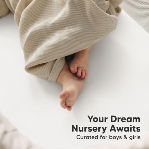 2-Pack Organic Baby Bassinet Sheets Boys, Girls - 100% Cotton Bassinet Mattress Sheets Compatible with Halo Bassinest Swivel Sleeper, Graco, Baby Delight, Universal Bassinet Fitted Sheets (Soft White)