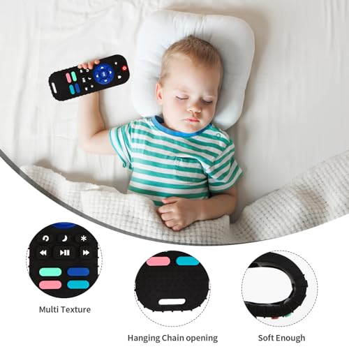 2 Pack Silicone Teething Toys for Babies 0-6 Months, Teethers for Babies 6-12 Months, Remote Teether for Baby, Sensory Toys for Babies, Baby Chew Toys KLW8808