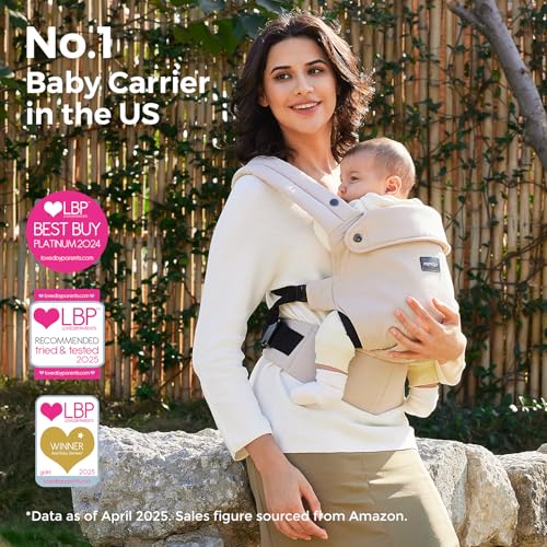 Baby Carrier - Ergonomic, Cozy and Lightweight Carrier for 7-45lbs, Effortless to Put On, Ideal for Hands-Free Parenting, Enhanced Lumbar Support, Purehug for Infant to Toddler, Khaki