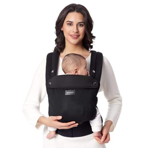Baby Carrier - Ergonomic, Cozy and Lightweight Carrier for 7-45lbs, Effortless to Put On, Ideal for Hands-Free Parenting, Enhanced Lumbar Support, Purehug for Infant to Toddler, Air Mesh-Black