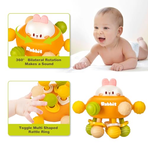 Baby Montessori Sensory Toys for 0-6 6-12 Months, Baby Teether Teething Toys for Babies 0 3 6 9 12 18 Months, Newborn Infant Learning Developmental Toys Gifts for 1 2 Year Old Boys Girls