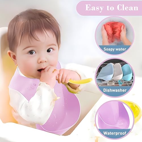 Baby Feeding Set,Miicasa Baby Led Weaning Supplies Kit With Suction Bowl & Car Plate, Bib, Spoon, Fork, Cup - Food-Grade Silicone, Dishwasher-Safe, No BPAs - For 3+ Months