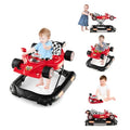 4-in-1 Baby Walker, Foldable Activity Walker with Adjustable Height, Music & Lights, Anti-Rollover, Toddler Push Walker, Baby Walker with Wheels for Boys Girls 6-14 Months (Red)