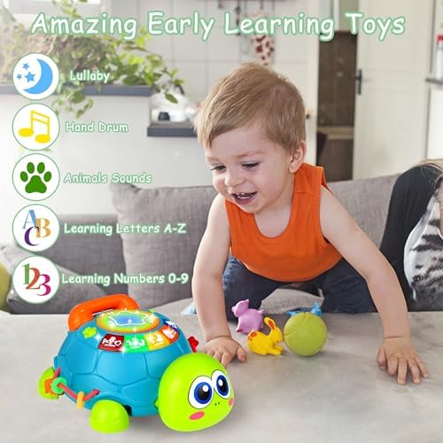 Baby Toys 6-12 Months, Musical Turtle Crawling Baby Toys for 12-18 Months, Tummy Time Toys with Light & Sound, Infant Toy 0-3 3-6 6-18M Birthday Gifts for 1 2 Year Old Boy Girl