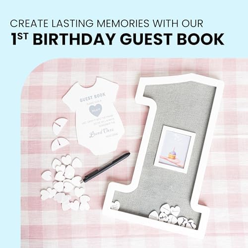 Adorable First Birthday Decorations - Guest Book Alternative for a 1st Birthday Celebration, 1st Birthday Boy or Baby Girl 1st Birthday Decorations