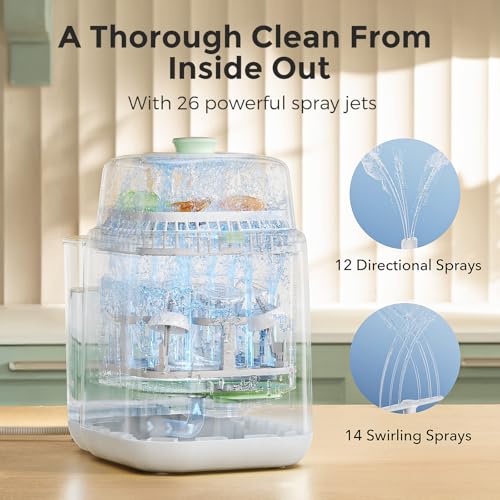 KleanPal Pro Baby Bottle Washer, Sterilizer & Dryer - All-in-One Cleaning Machine for Bottles, Pump Parts & Baby Essentials - Time-Saving & Effortless Care