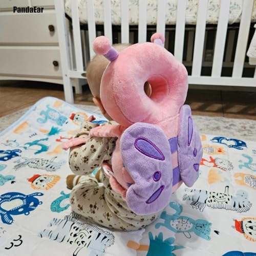 Baby Head Protection Backpack, Toddler Walking Head Protector, Adjustable Head Protector Pad Safety Cushion (Pink)