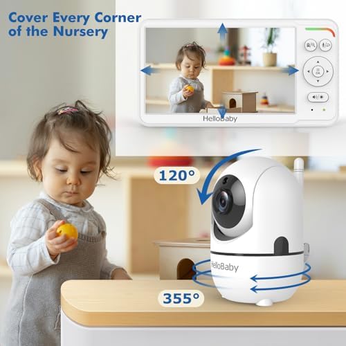 Baby Monitor 6" World First IPS Screen 30H Battery, Secure No WiFi, Pan Tilt Video Camera with Night Vision, VOX, 2-Way Talk, 1000ft, Portable Video Audio Monitor Ideal for Mom, Elderly, Pet