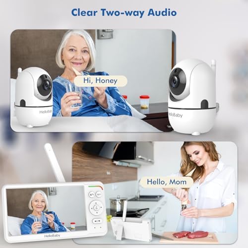 Baby Monitor 6" World First IPS Screen 30H Battery, Secure No WiFi, Pan Tilt Video Camera with Night Vision, VOX, 2-Way Talk, 1000ft, Portable Video Audio Monitor Ideal for Mom, Elderly, Pet