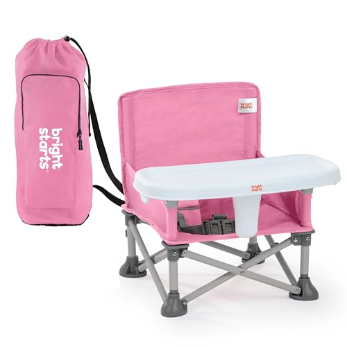 Pop 'N Sit Portable Booster, Indoor/Outdoor Use, Floor Seat with Feeding Tray, Pink, 6 Mos - 3 Yrs