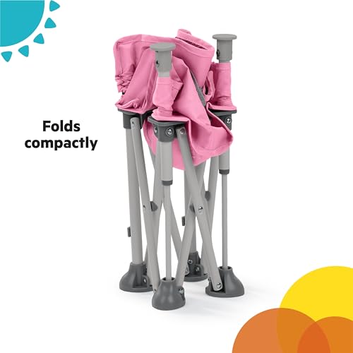 Pop 'N Sit Portable Booster, Indoor/Outdoor Use, Floor Seat with Feeding Tray, Pink, 6 Mos - 3 Yrs