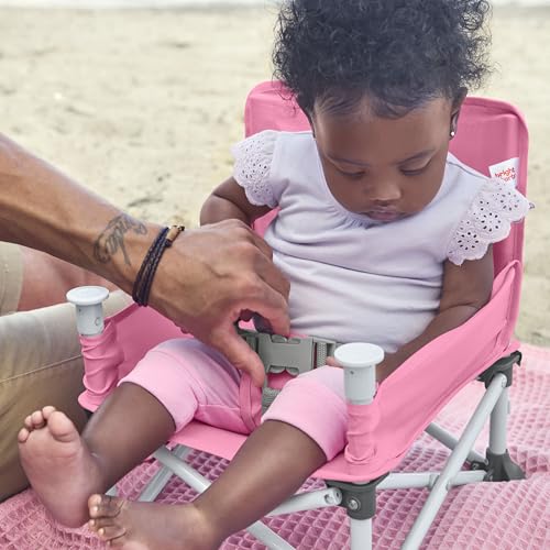 Pop 'N Sit Portable Booster, Indoor/Outdoor Use, Floor Seat with Feeding Tray, Pink, 6 Mos - 3 Yrs