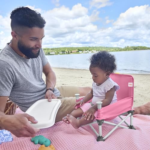 Pop 'N Sit Portable Booster, Indoor/Outdoor Use, Floor Seat with Feeding Tray, Pink, 6 Mos - 3 Yrs