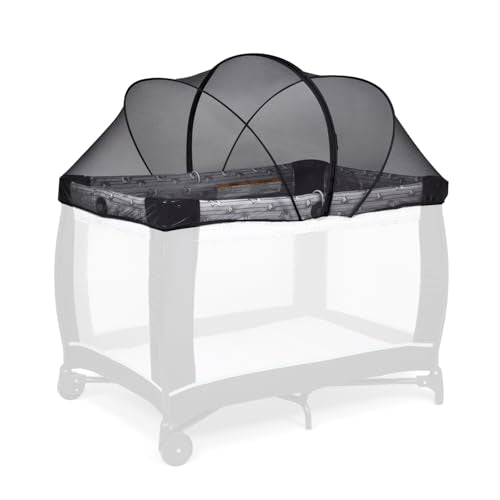 Love Pack N Play Cover, Playpen Mosquito Net Cover, Breathable Net Cover with 2-Way Zipper for Playard (Black)