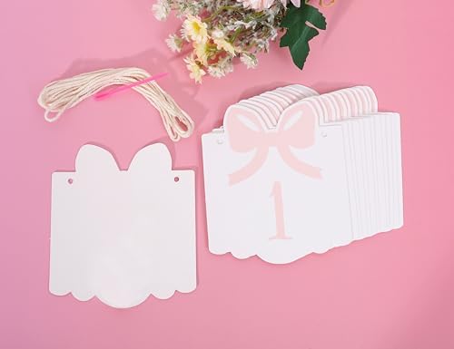 12 Month Bow Photo Banner - Milestone Bow Banner, Newborn To 12 Months, 1st Birthday Photo Banner For Baby From Newborn To 12 Months