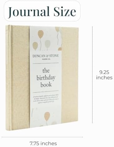 Baby Memory Book & Photo Album by Duncan & Stone | Baby Gift for New Mom | Boy or Girl Milestone Scrapbook for new Mom | First Year Journal for New Baby-Gold Dust (80 Pages)