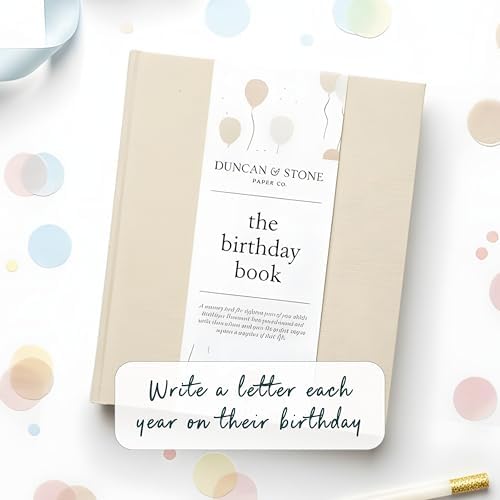 Baby Memory Book & Photo Album by Duncan & Stone | Baby Gift for New Mom | Boy or Girl Milestone Scrapbook for new Mom | First Year Journal for New Baby-Gold Dust (80 Pages)