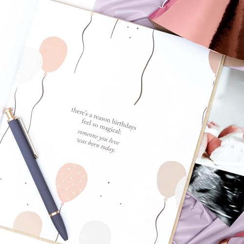 Baby Memory Book & Photo Album by Duncan & Stone | Baby Gift for New Mom | Boy or Girl Milestone Scrapbook for new Mom | First Year Journal for New Baby-Gold Dust (80 Pages)