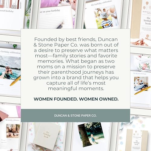 Baby Memory Book & Photo Album by Duncan & Stone | Baby Gift for New Mom | Boy or Girl Milestone Scrapbook for new Mom | First Year Journal for New Baby-Gold Dust (80 Pages)