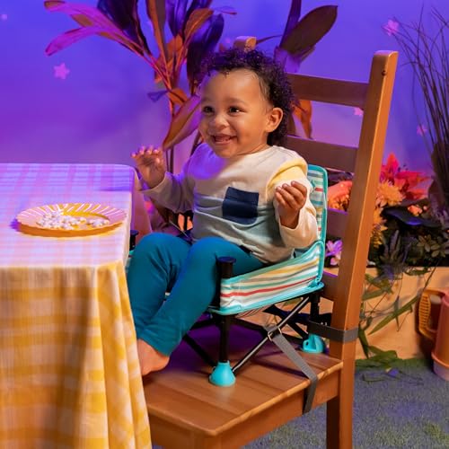 Disney Mickey Mouse Pop 'N Sit Portable Booster, Indoor/Outdoor Use, Floor Seat with Feeding Tray, Blue, 6 Mos - 3 Yrs
