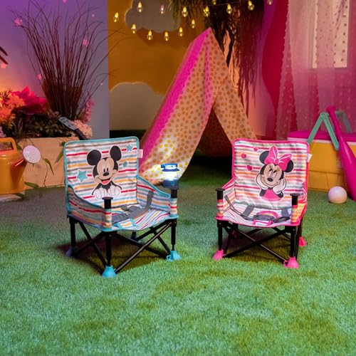 Disney Mickey Mouse Pop 'N Sit Portable Booster, Indoor/Outdoor Use, Floor Seat with Feeding Tray, Blue, 6 Mos - 3 Yrs