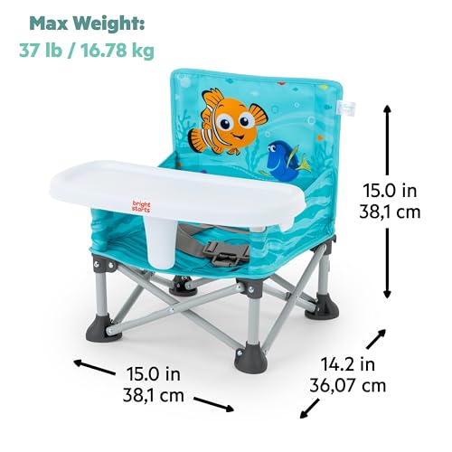 Disney Finding Nemo Pop 'N Sit Portable Booster, Indoor/Outdoor Use, Floor Seat with Feeding Tray, 6 Mos - 3 Yrs