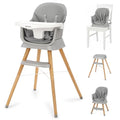 6 in 1 Wooden High Chairs for Babies and Toddlers, Convertible Portable High Chair, Booster Seat for Dining Table,Toddlers Chair with Adjustable Legs & Dishwasher Safe Tray
