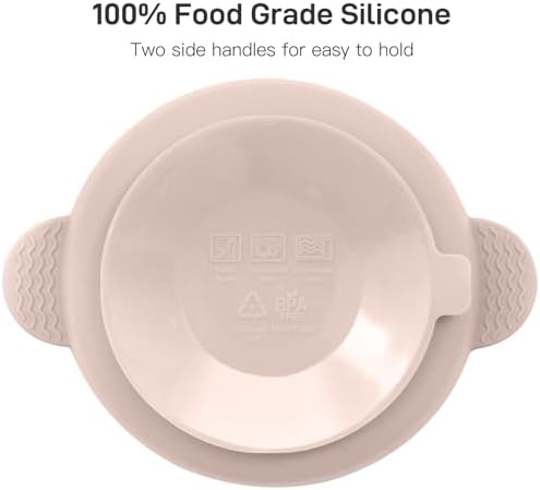 Silicone Baby Feeding Set, 3 Pack Baby Bowls with Suction and 3 Pack Baby Spoons for Babies Toddlers Kids, BPA Free, Baby Utensils Feeding Supplies, Microwave and Dishwasher Safe