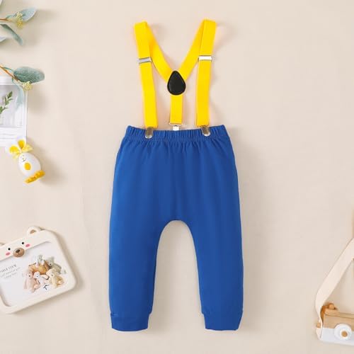 Baby Boy Funny First Birthday Clothes Infant Clothes Bow Tie Dinosaur Themed Romper Pants Set Suspenders