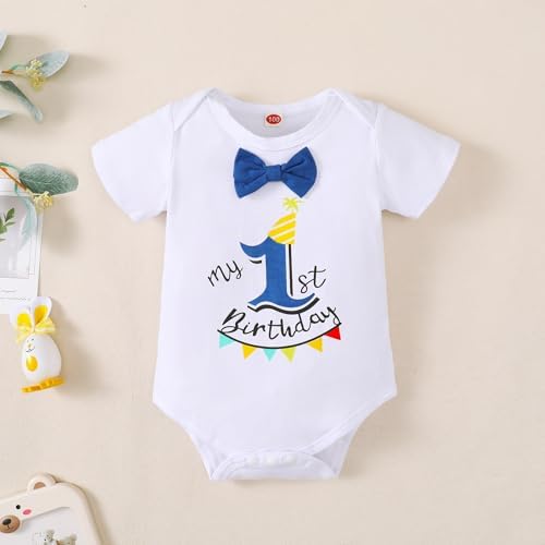 Baby Boy Funny First Birthday Clothes Infant Clothes Bow Tie Dinosaur Themed Romper Pants Set Suspenders
