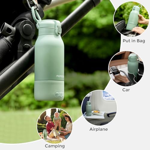 Portable Bottle Warmer for Travel – Dual Heating Modes for Breast Milk & Water, Portable Milk Warmer with Fast Heating & Long Battery Life, 17 Ounces Large Capacity to Meet Your All-Day Needs