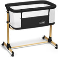 3 in 1 Baby Bassinet with Wheels, Portable Bedside Sleeper for Baby with 6 Adjustable Heights and Foam Mattress, Baby Bedside Crib for Newborns and Infants