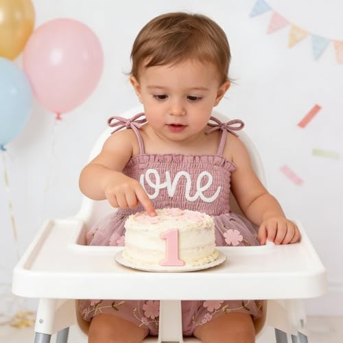 Baby Girl 1st Birthday Clothes One Year Old Tulle Romper Sleeveless Bodysuit Cake Smash Outfits