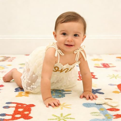 Baby Girl 1st Birthday Clothes One Year Old Tulle Romper Sleeveless Bodysuit Cake Smash Outfits