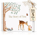 Baby Memory Book for Boy or Girl - First 5 Year Keepsake Album from Pregnancy to Age Five - Baby Book to Record Baby's Milestones and Photos - 1st Gender Neutral Photo Books for Newborn Babies